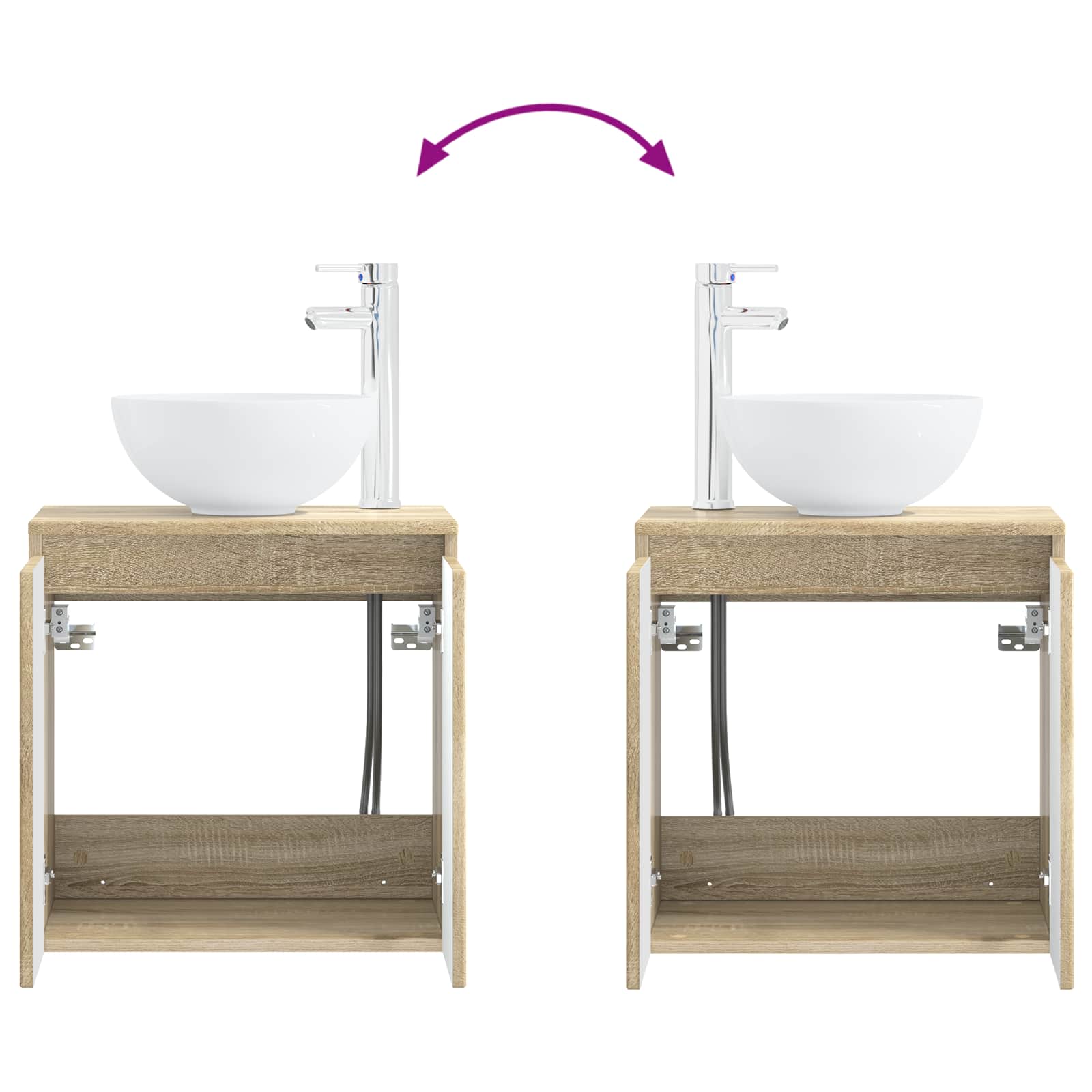 Ensemble de mobilier de salle de bain 3 pc Chêne Sonoma