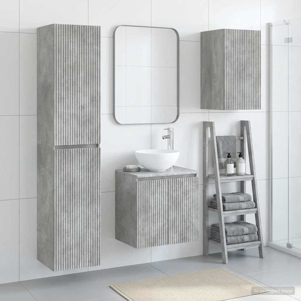 Ensemble de mobilier de salle de bain 3 pc Gris béton
