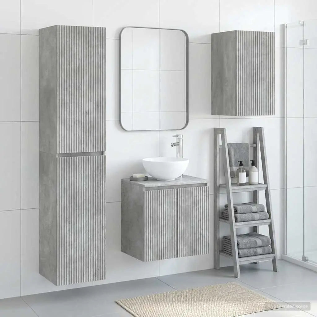 Ensemble de mobilier de salle de bain 3 pc Gris béton - XIOS