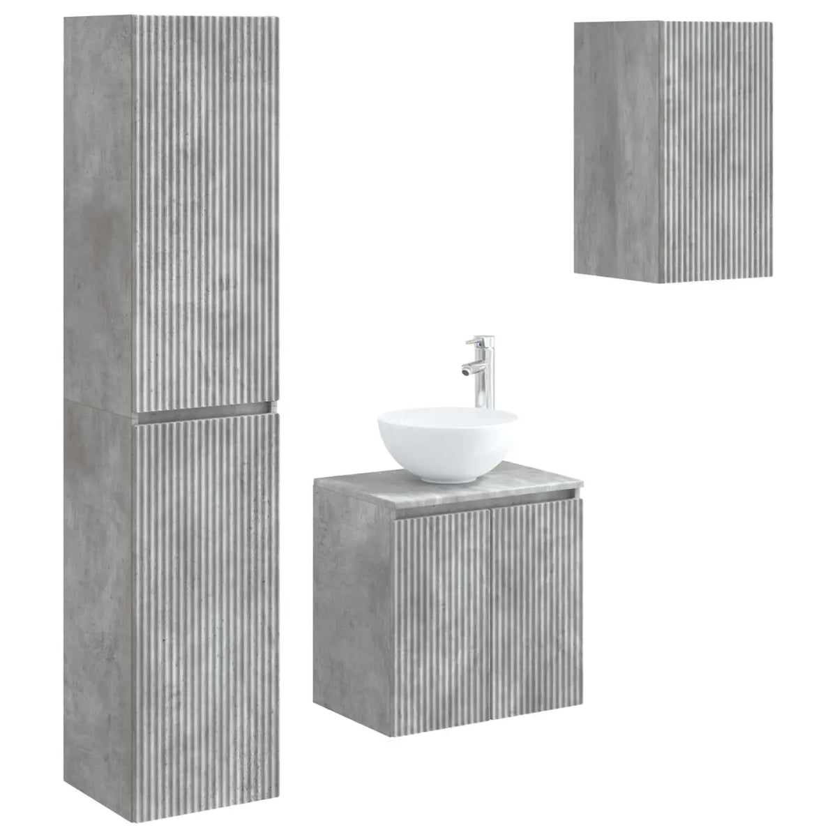 Ensemble de mobilier de salle de bain 3 pc Gris béton - XIOS