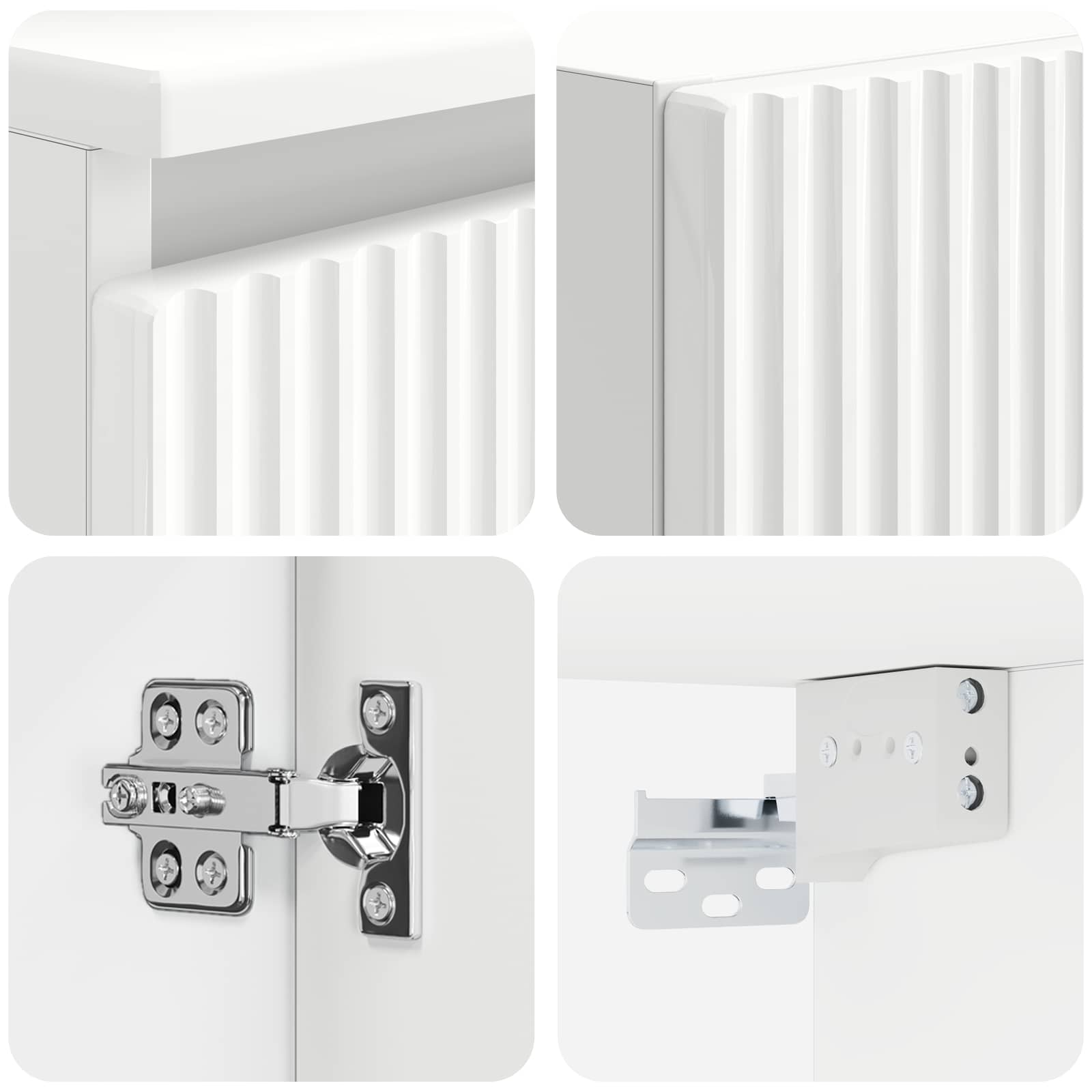 Ensemble de mobilier de salle de bain 3 pc Blanc brillant