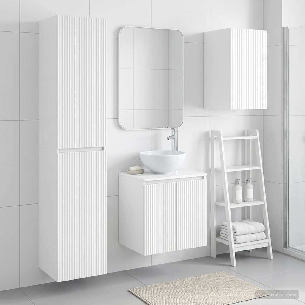 Ensemble de mobilier de salle de bain 3 pc Blanc brillant