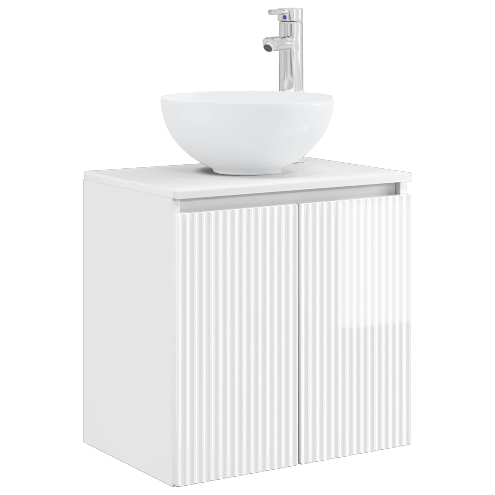 Ensemble de mobilier de salle de bain 3 pc Blanc brillant