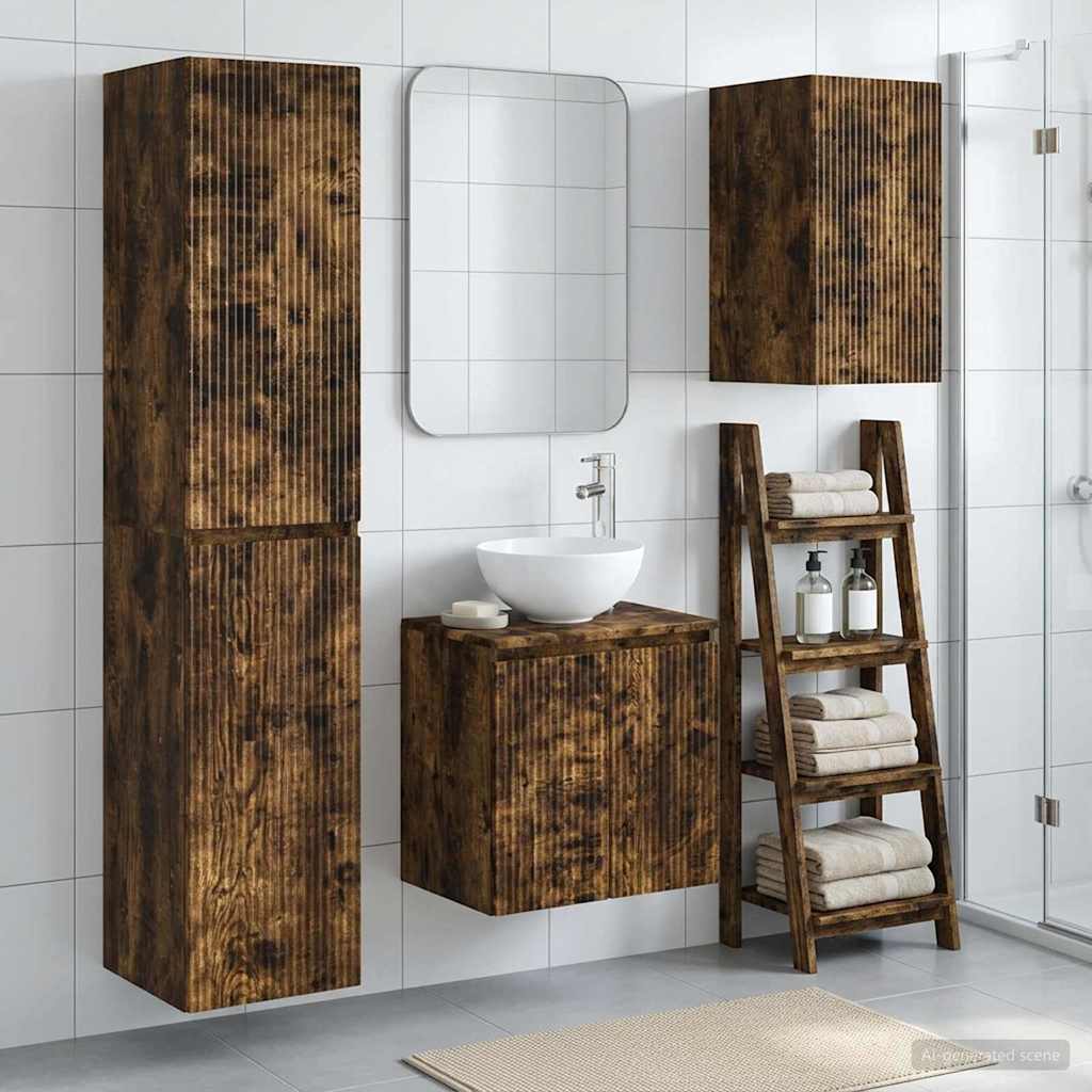 Ensemble de mobilier de salle de bain 3 pc Chêne fumé