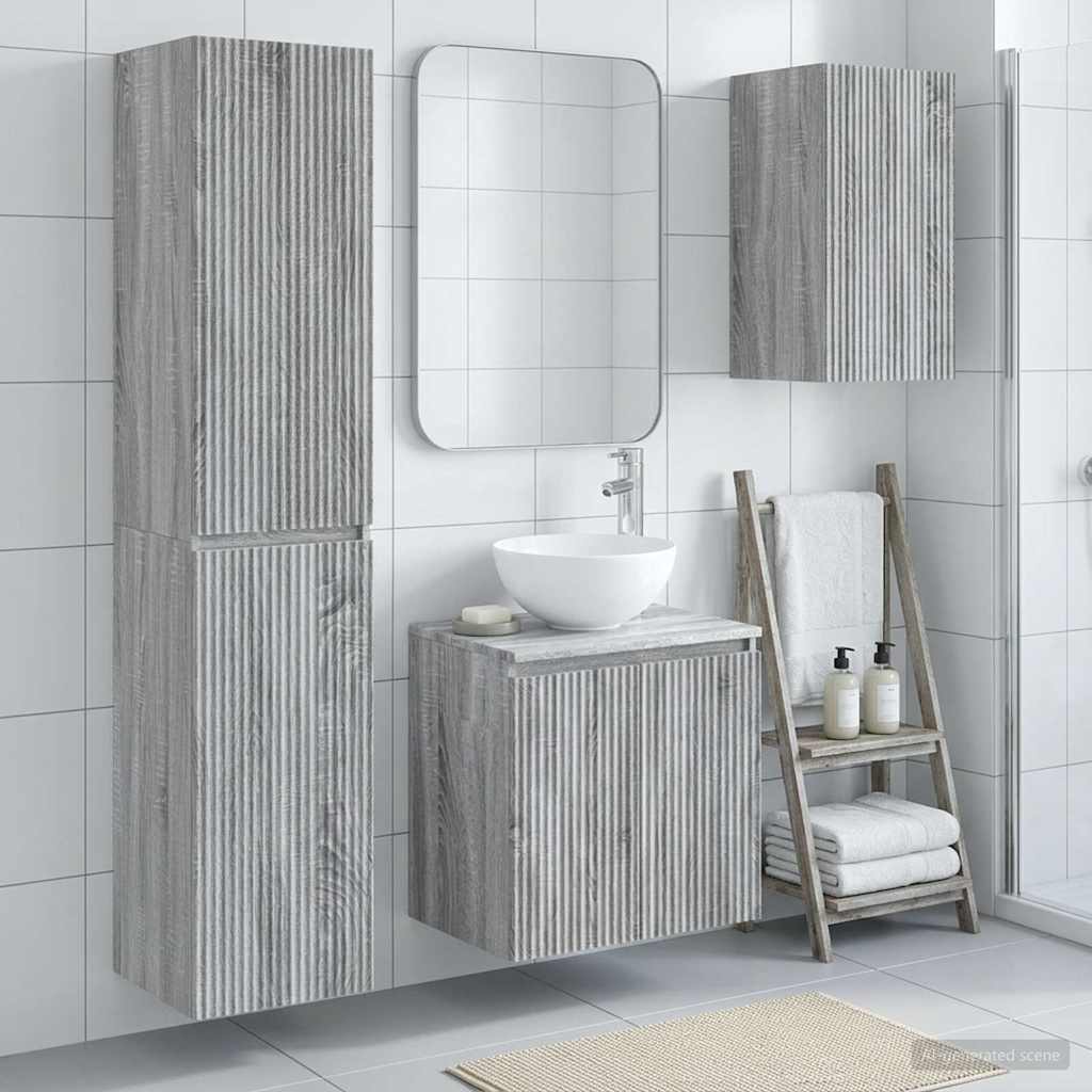 Ensemble de mobilier de salle de bain 3 pc Sonoma gris
