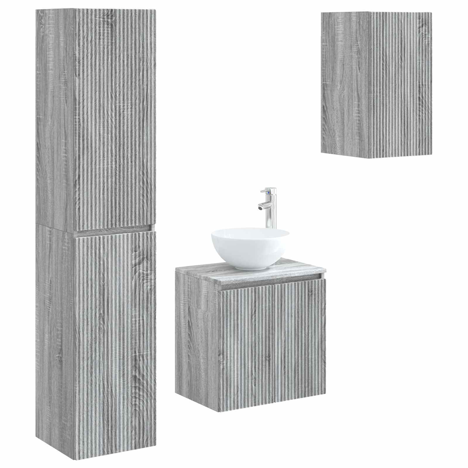 Ensemble de mobilier de salle de bain 3 pc Sonoma gris