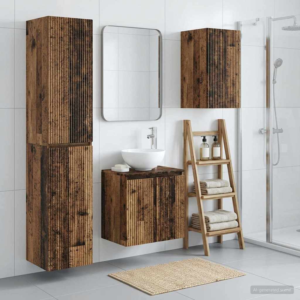 Ensemble de mobilier de salle de bain 3 pc Bois ancien
