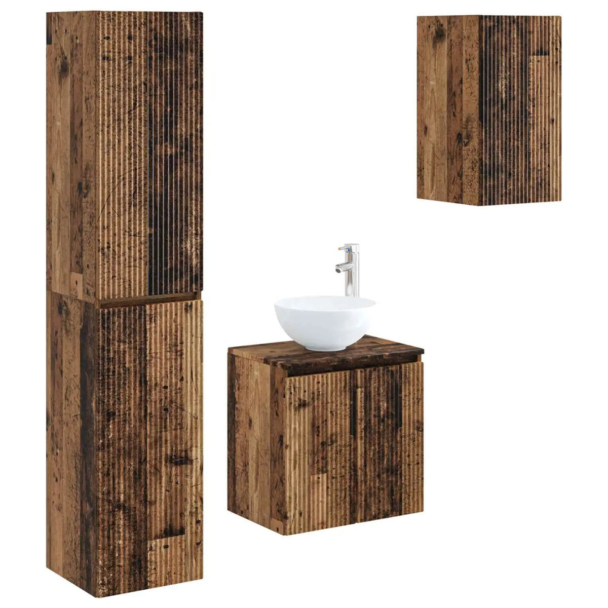 Ensemble de mobilier de salle de bain 3 pc Bois ancien - XIOS