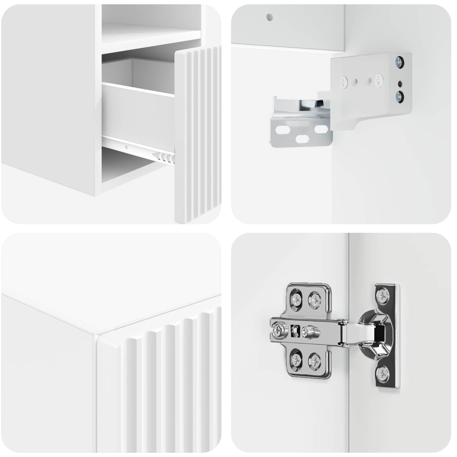 Ensemble de mobilier de salle de bain 3 pc Blanc