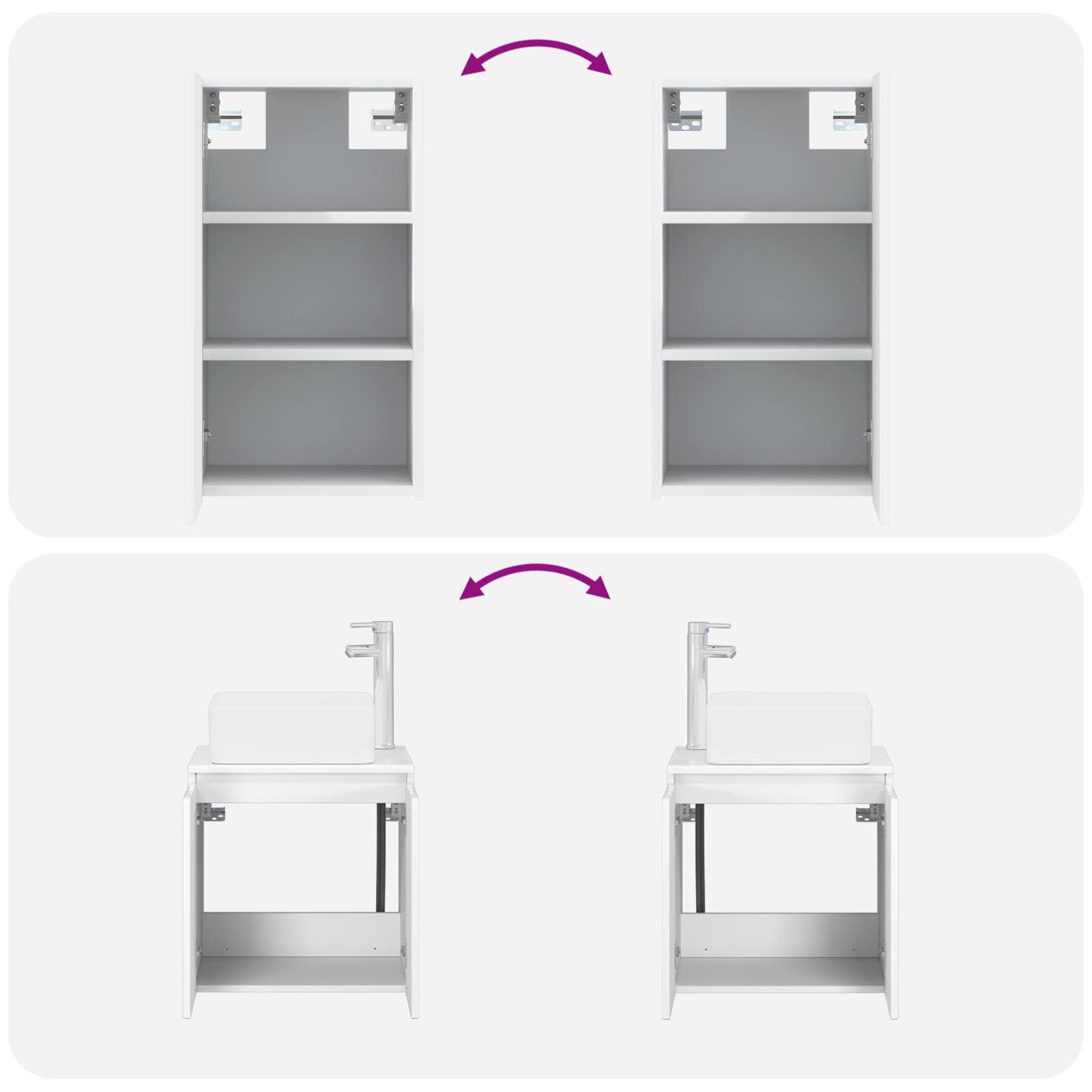 Ensemble de mobilier de salle de bain 3 pc Blanc