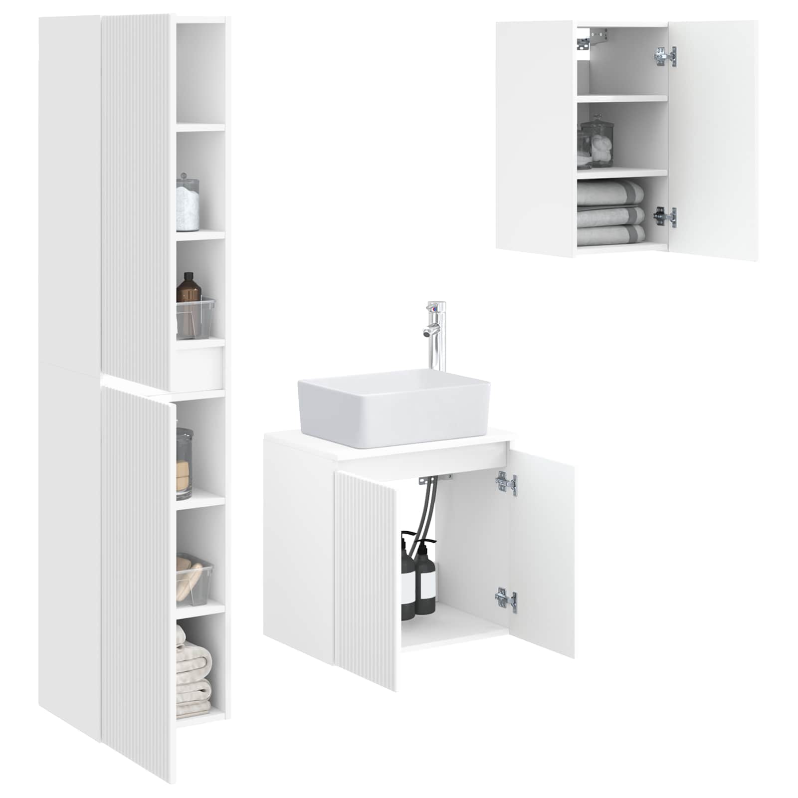 Ensemble de mobilier de salle de bain 3 pc Blanc