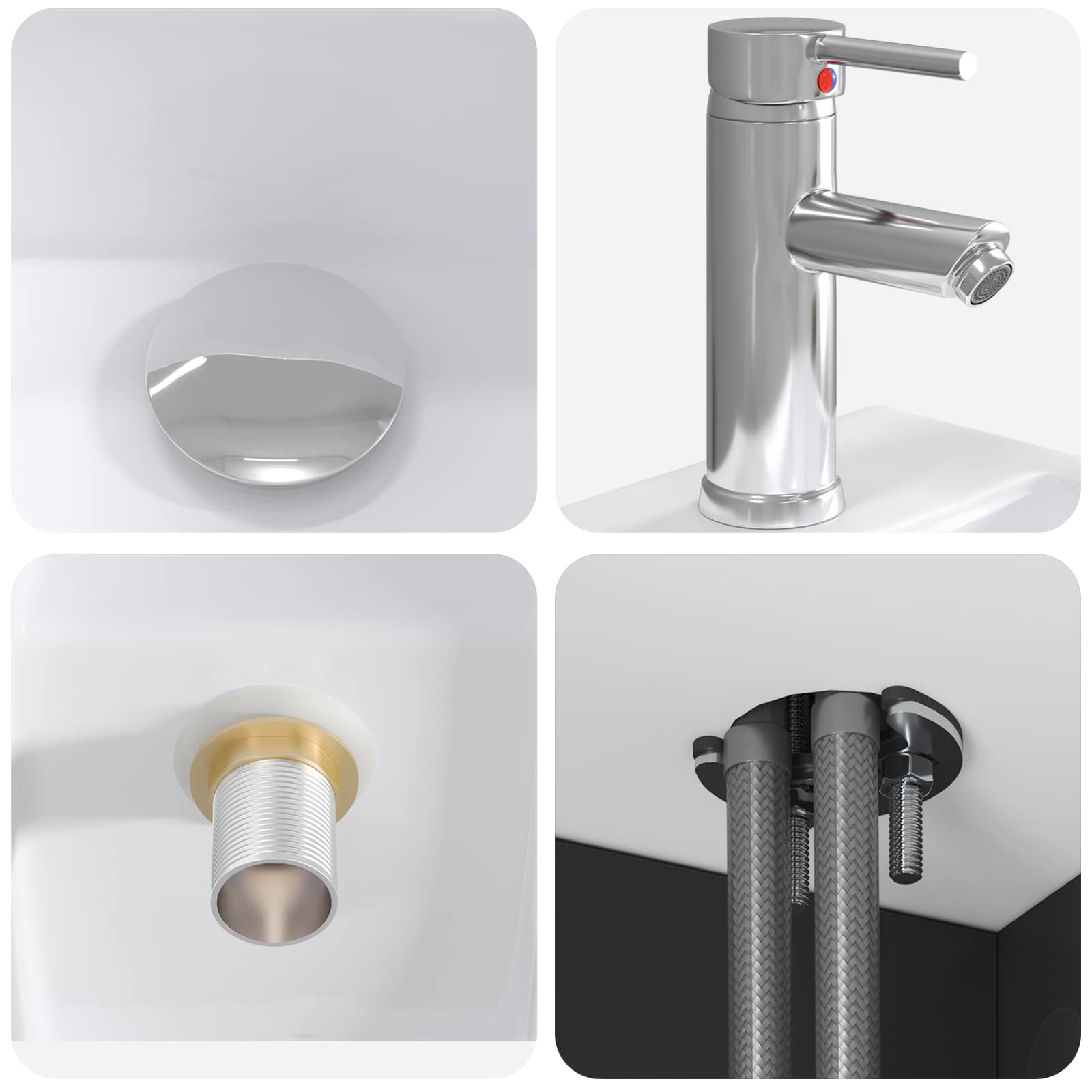 Ensemble de mobilier de salle de bain 3 pc Noir