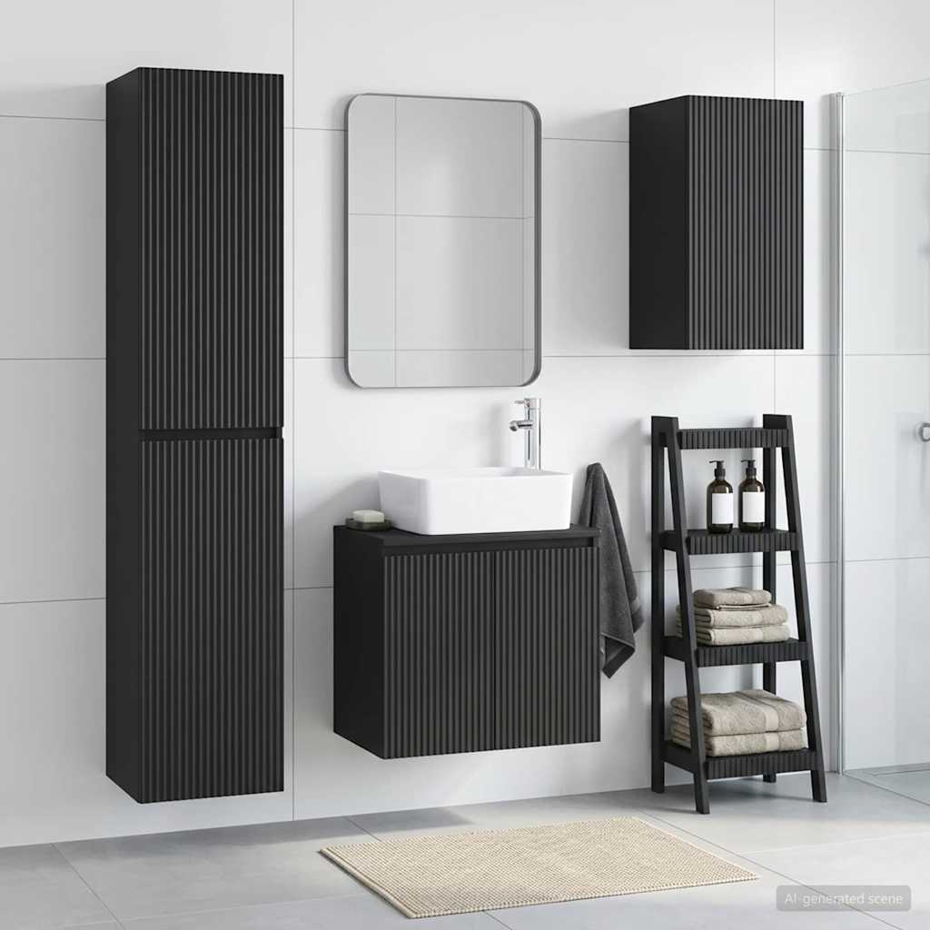 Ensemble de mobilier de salle de bain 3 pc Noir