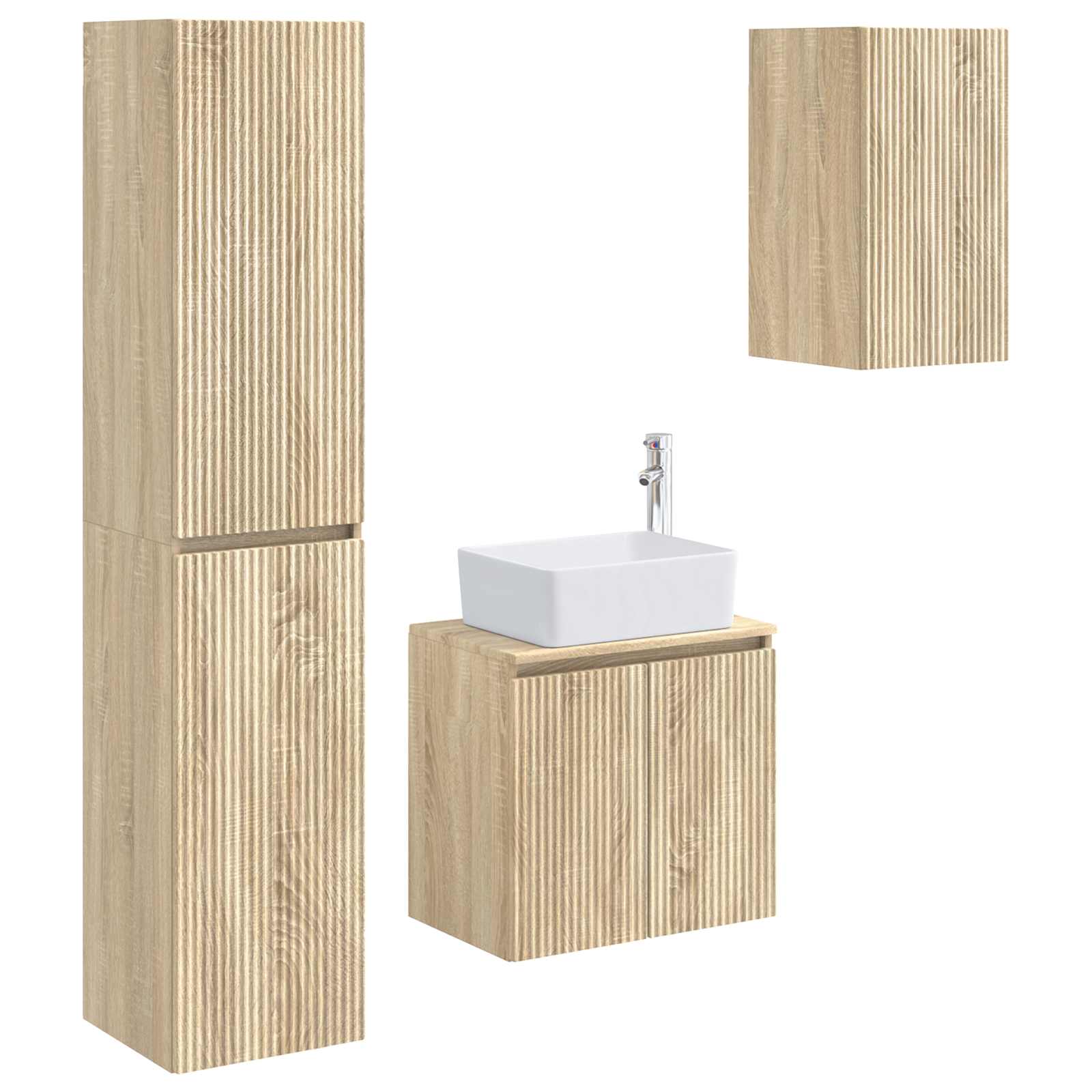 Ensemble de mobilier de salle de bain 3 pc Chêne Sonoma