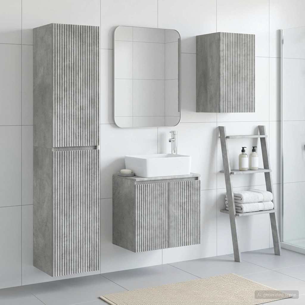 Ensemble de mobilier de salle de bain 3 pc Gris béton