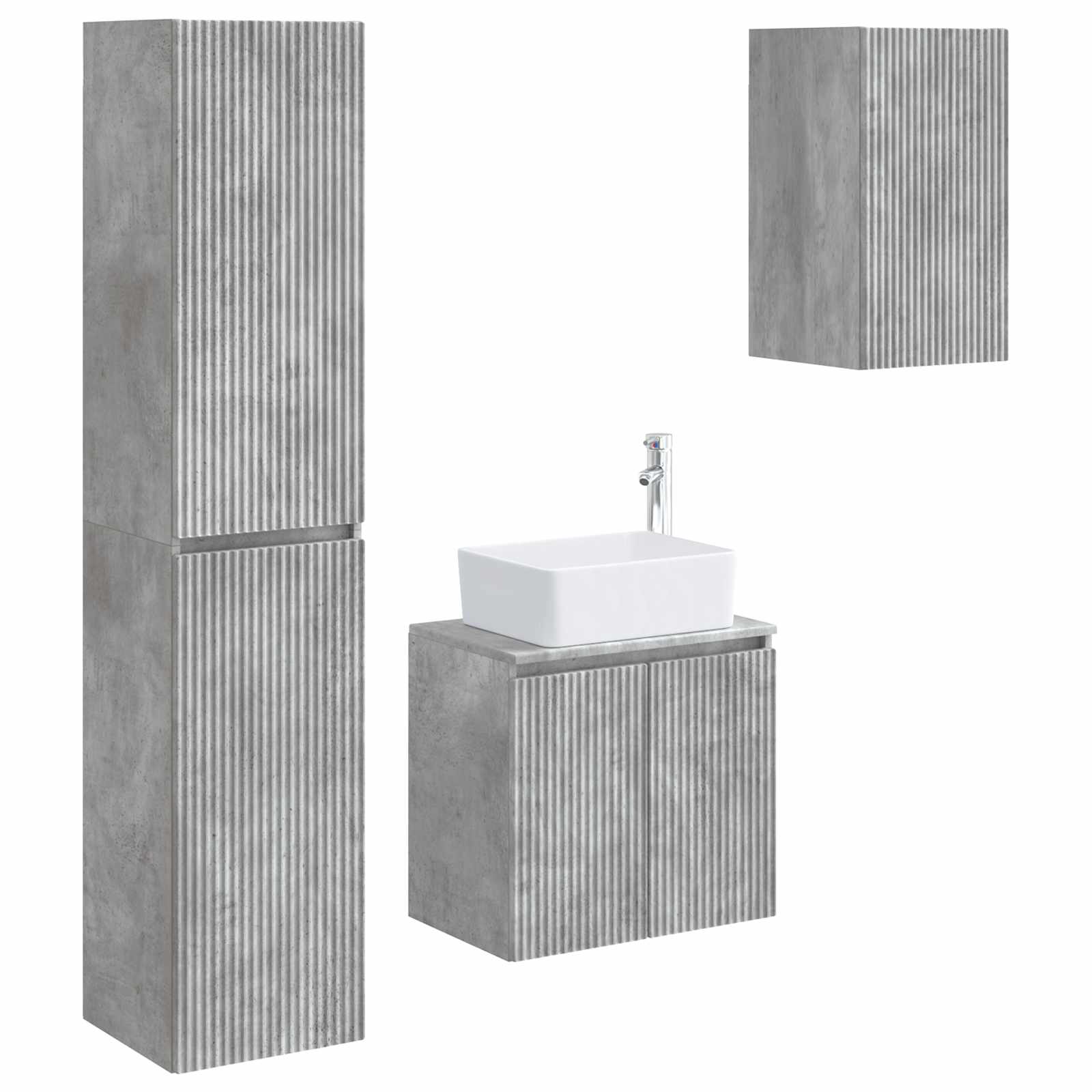 Ensemble de mobilier de salle de bain 3 pc Gris béton