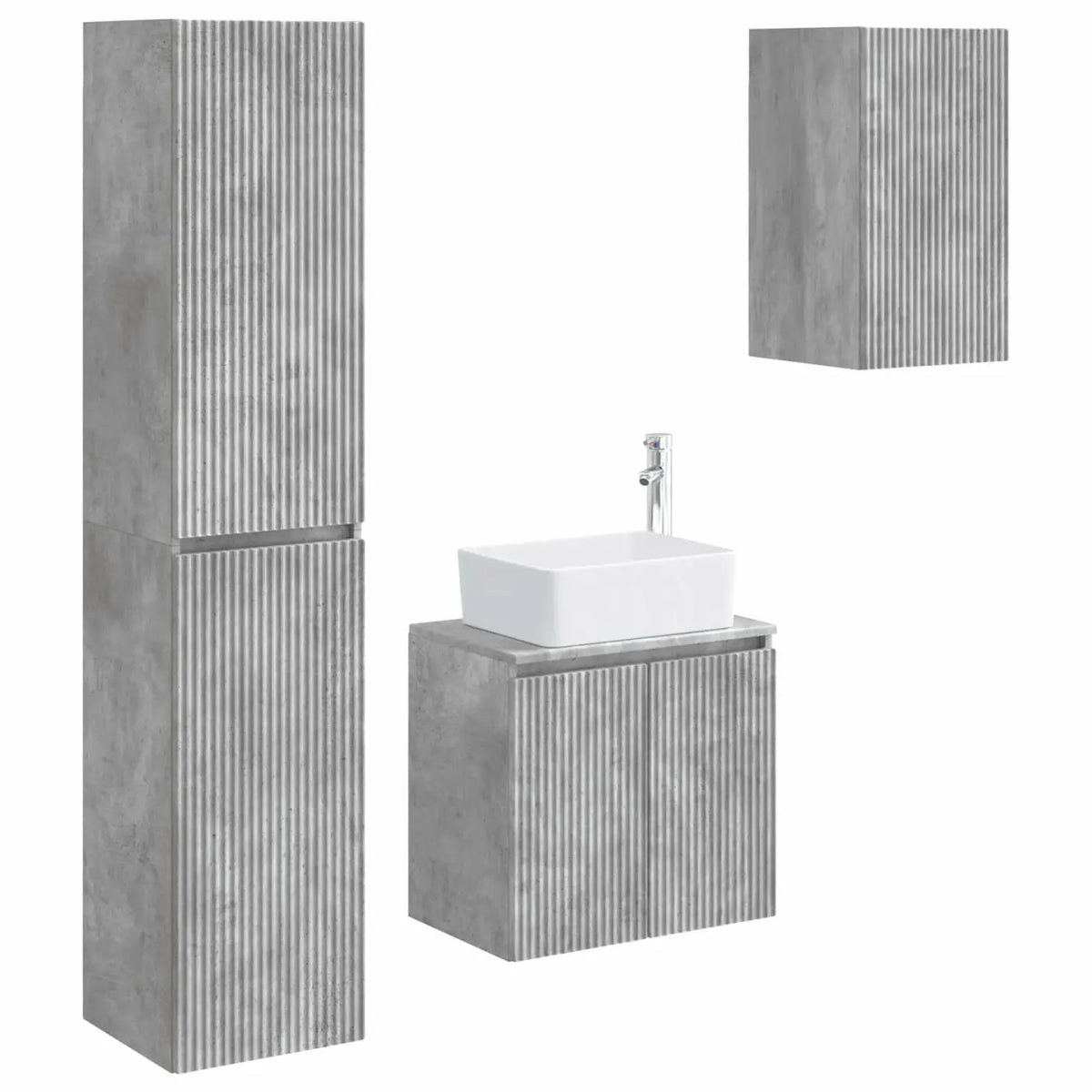 Ensemble de mobilier de salle de bain 3 pc Gris béton - XIOS