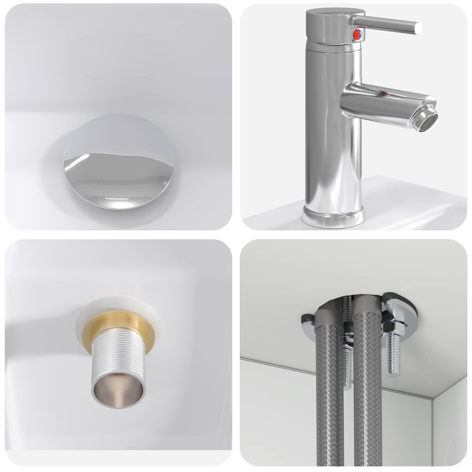 Ensemble de mobilier de salle de bain 3 pc Blanc brillant