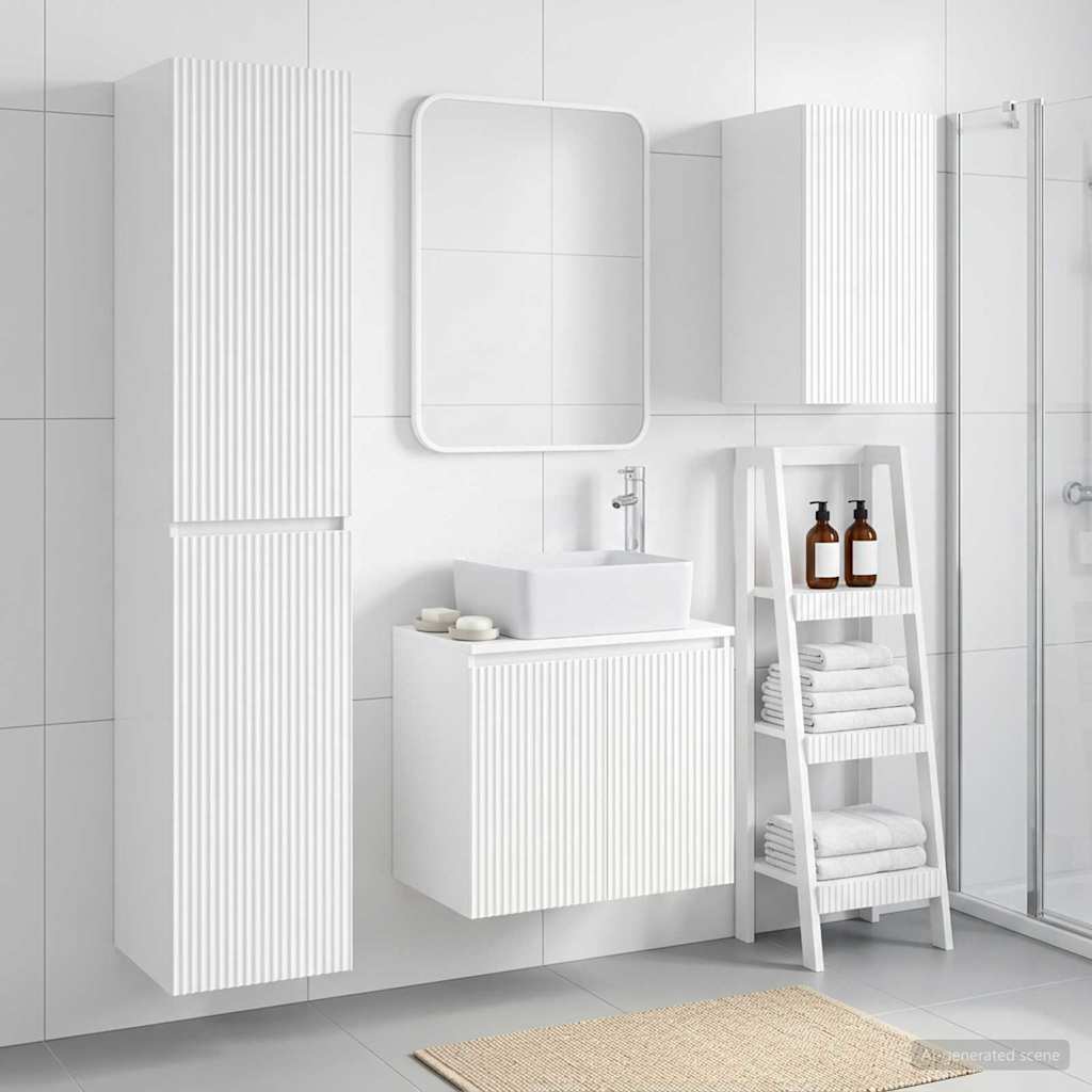 Ensemble de mobilier de salle de bain 3 pc Blanc brillant