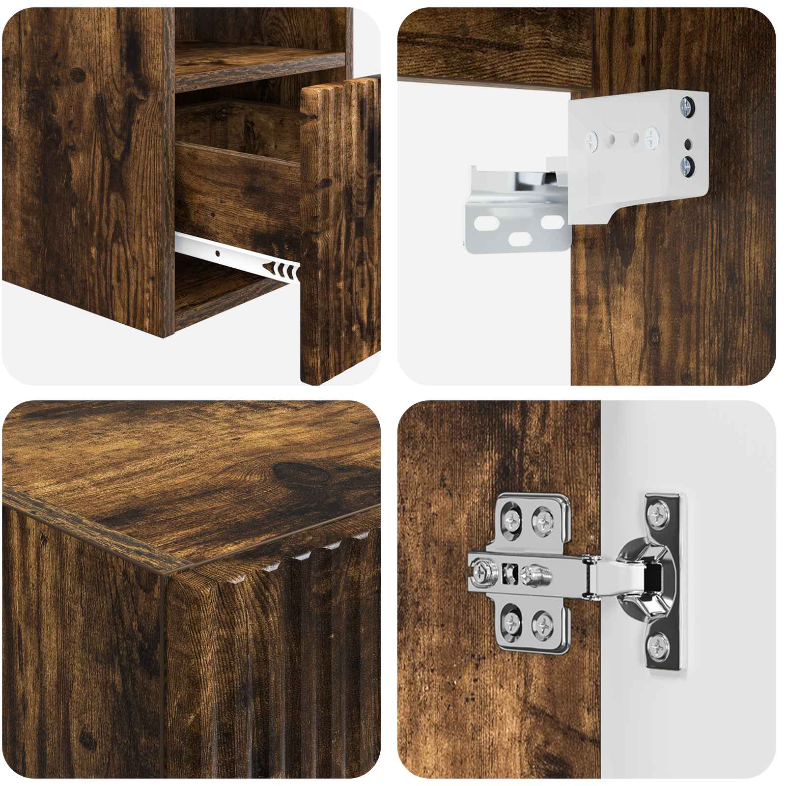 Ensemble de mobilier de salle de bain 3 pc Chêne fumé