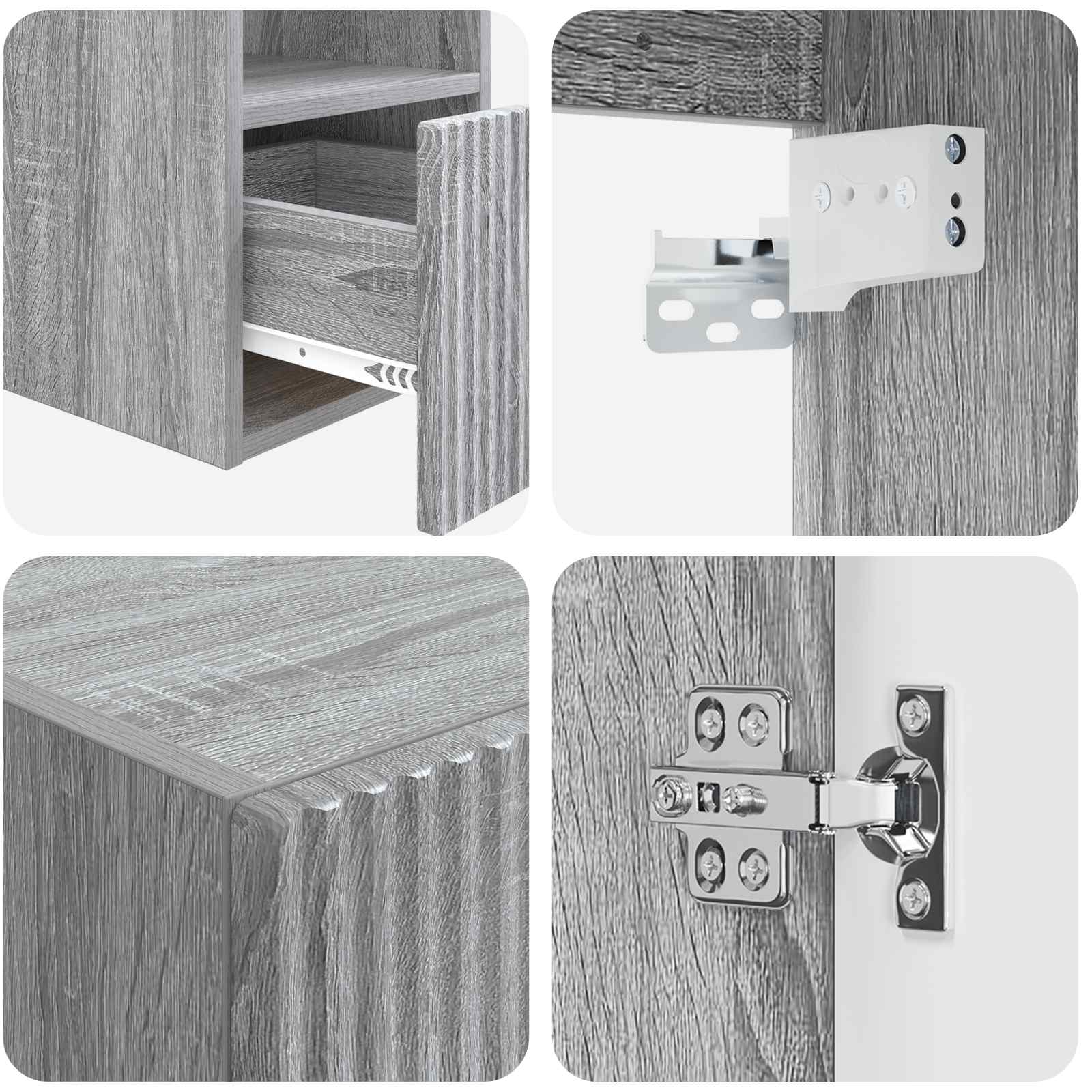 Ensemble de mobilier de salle de bain 3 pc Sonoma gris
