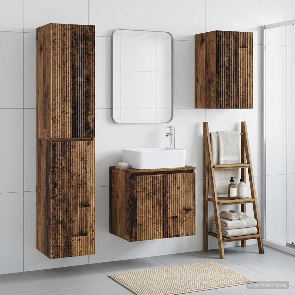 Ensemble de mobilier de salle de bain 3 pc Bois ancien
