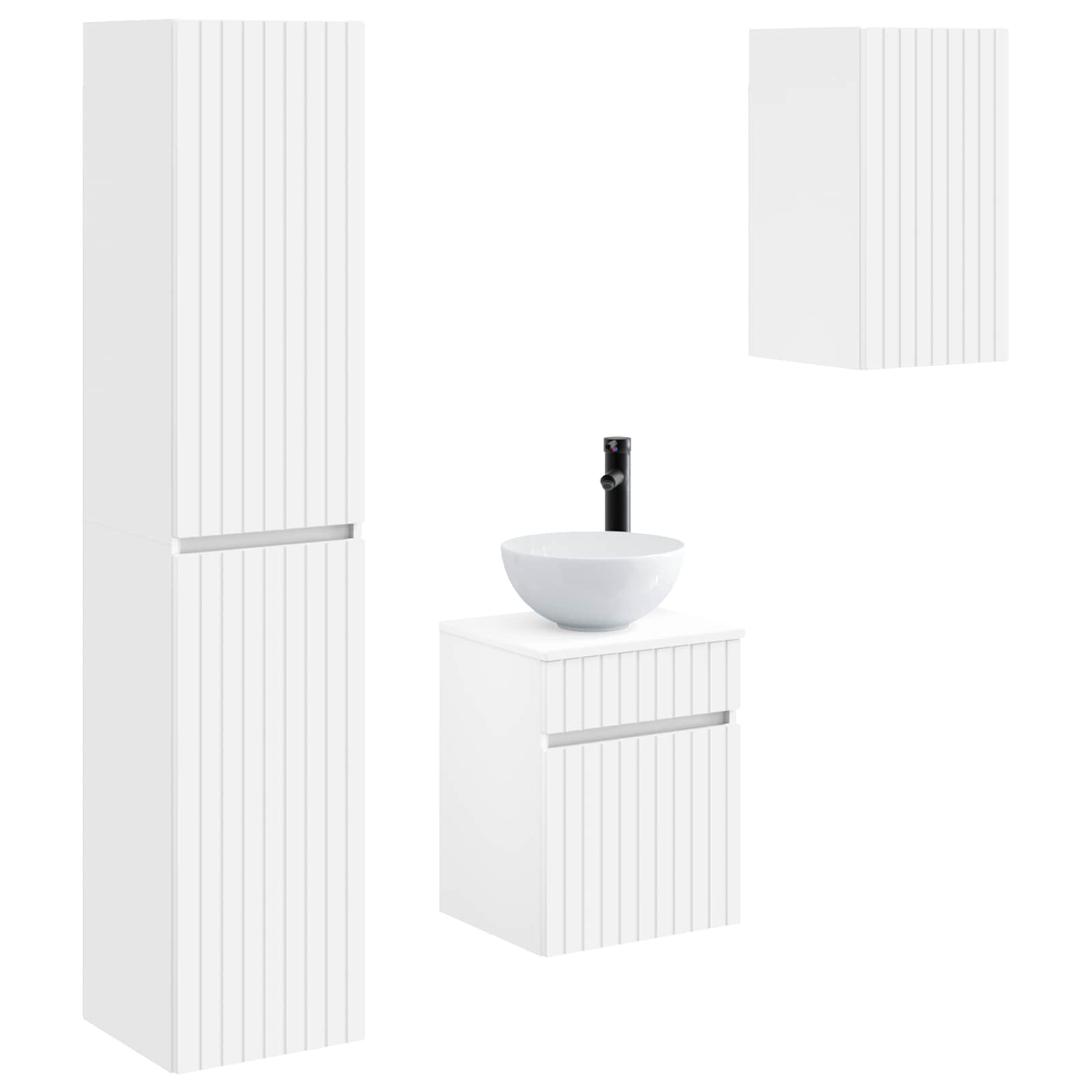 Ensemble de mobilier de salle de bain 3 pc Blanc