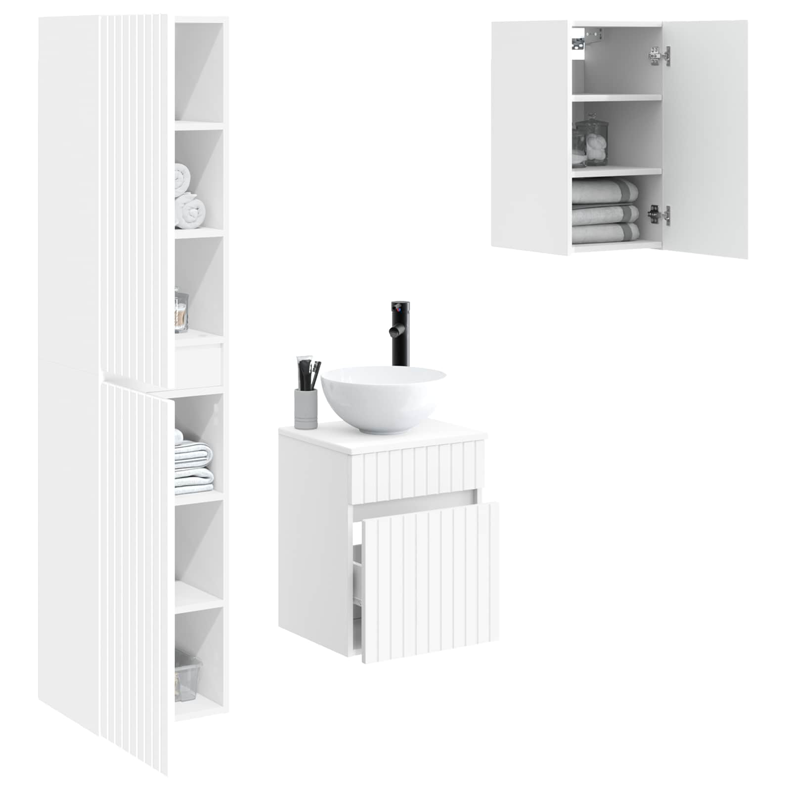 Ensemble de mobilier de salle de bain 3 pc Blanc