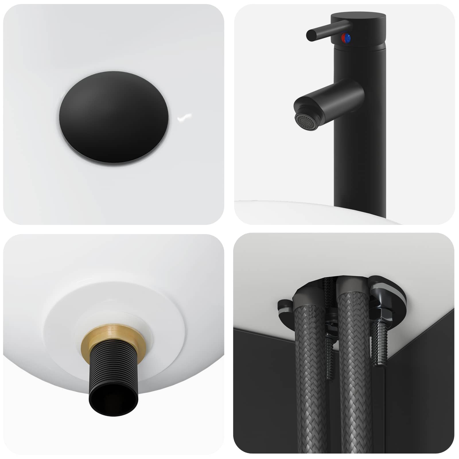 Ensemble de mobilier de salle de bain 3 pc Noir