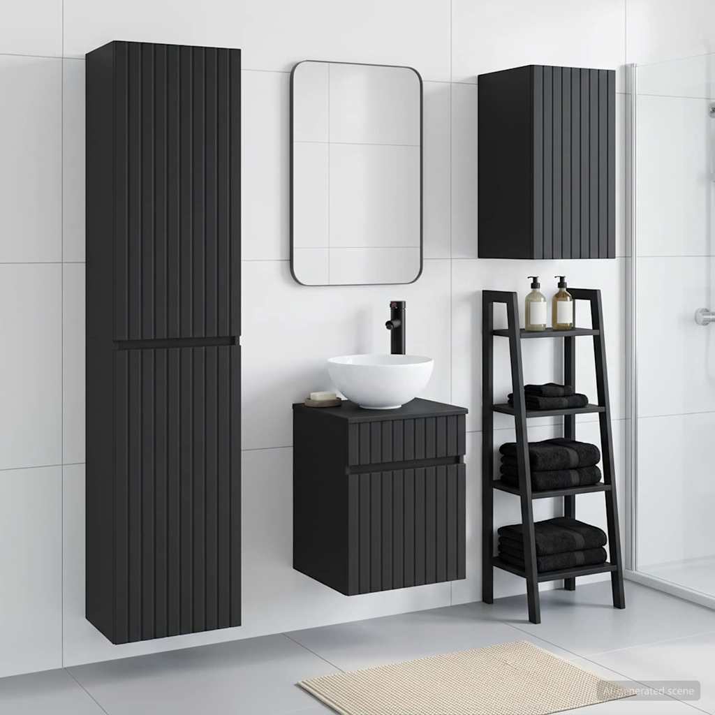 Ensemble de mobilier de salle de bain 3 pc Noir