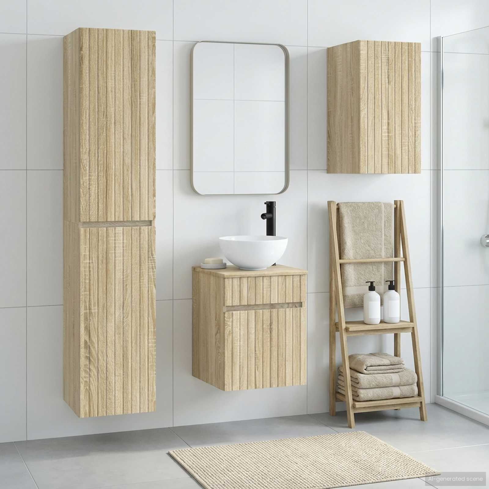 Ensemble de mobilier de salle de bain 3 pc Chêne Sonoma