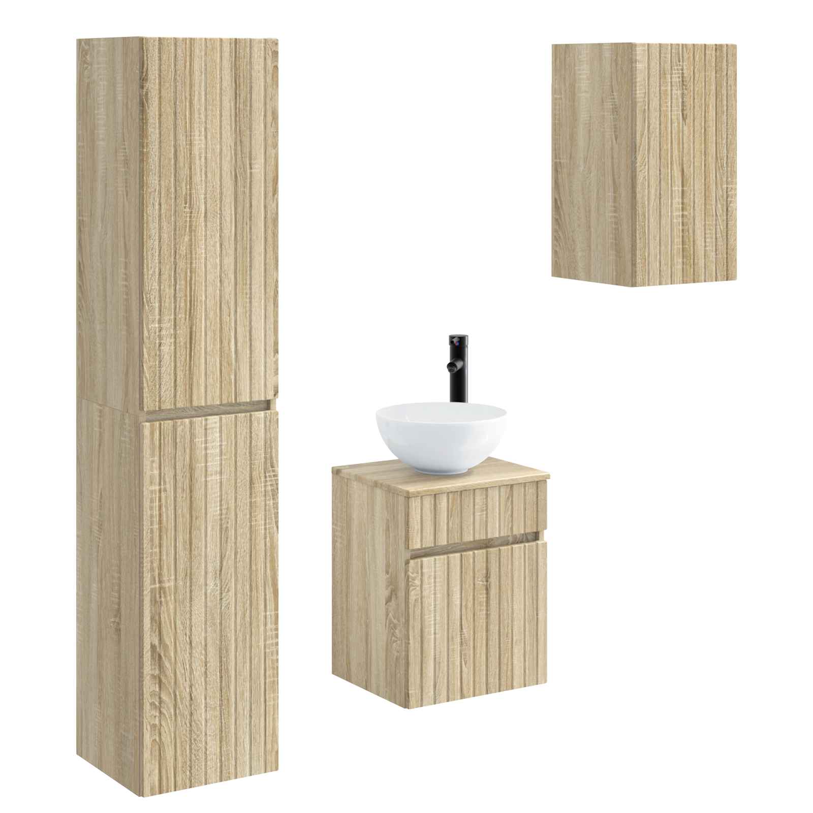 Ensemble de mobilier de salle de bain 3 pc Chêne Sonoma