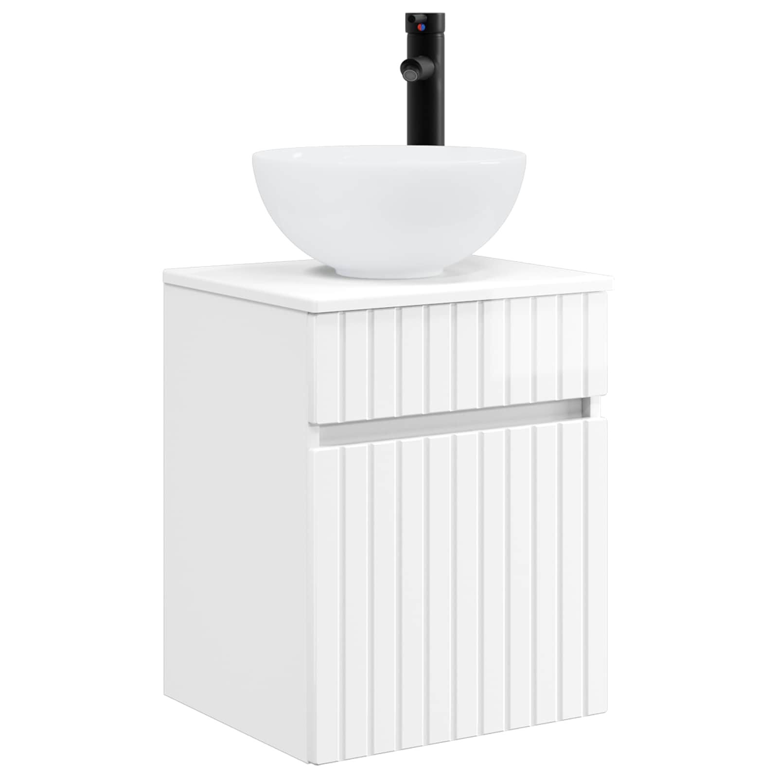 Ensemble de mobilier de salle de bain 3 pc Blanc brillant