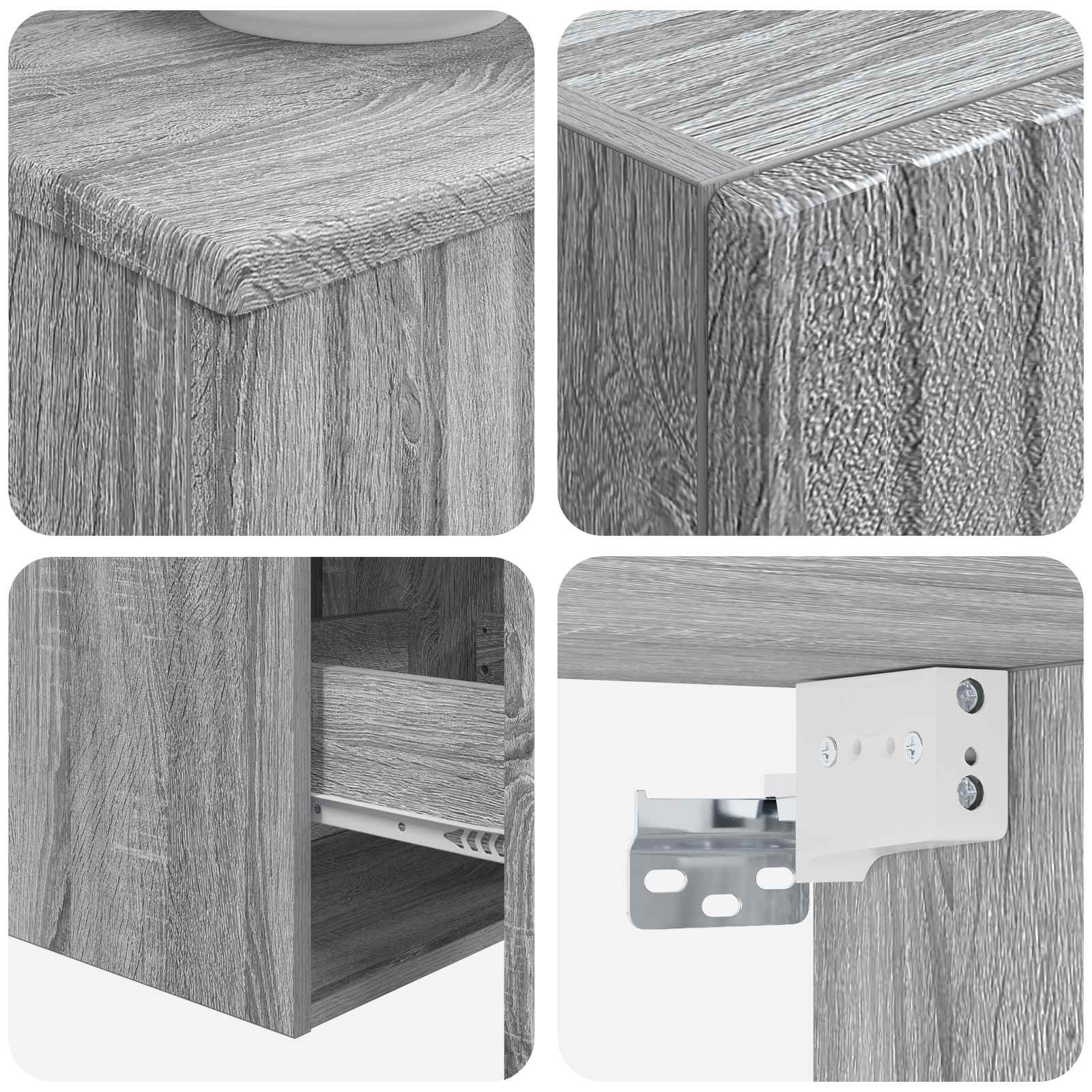 Ensemble de mobilier de salle de bain 3 pc Sonoma gris