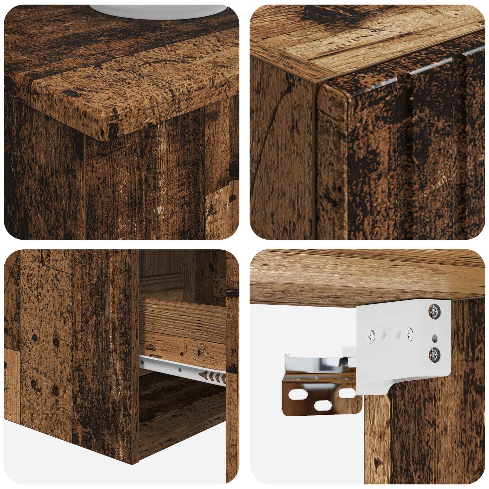 Ensemble de mobilier de salle de bain 3 pc Bois ancien