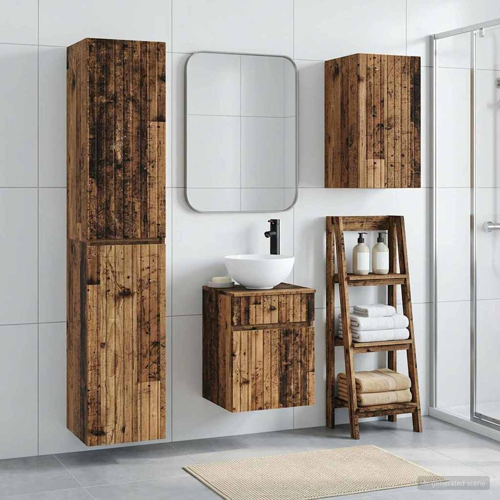 Ensemble de mobilier de salle de bain 3 pc Bois ancien