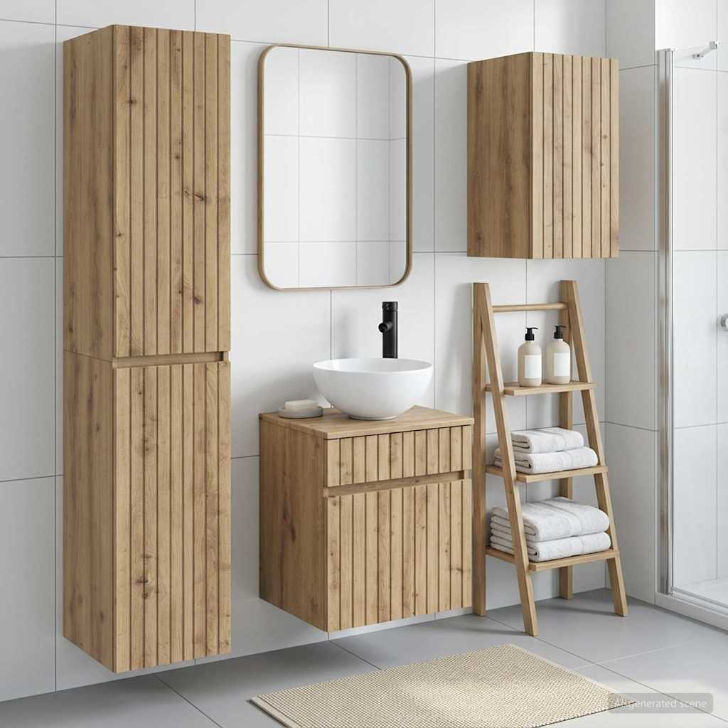 Ensemble de mobilier de salle de bain 3 pc Chêne artisanal