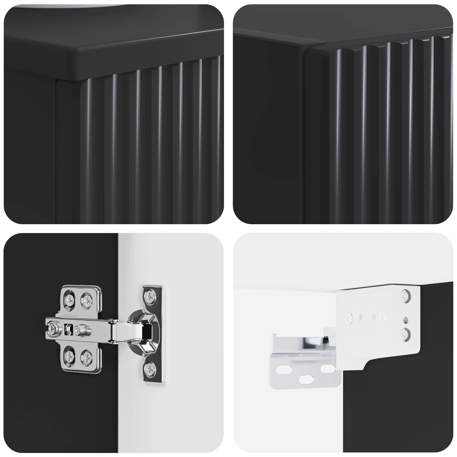 Ensemble de mobilier de salle de bain 2 pc Noir