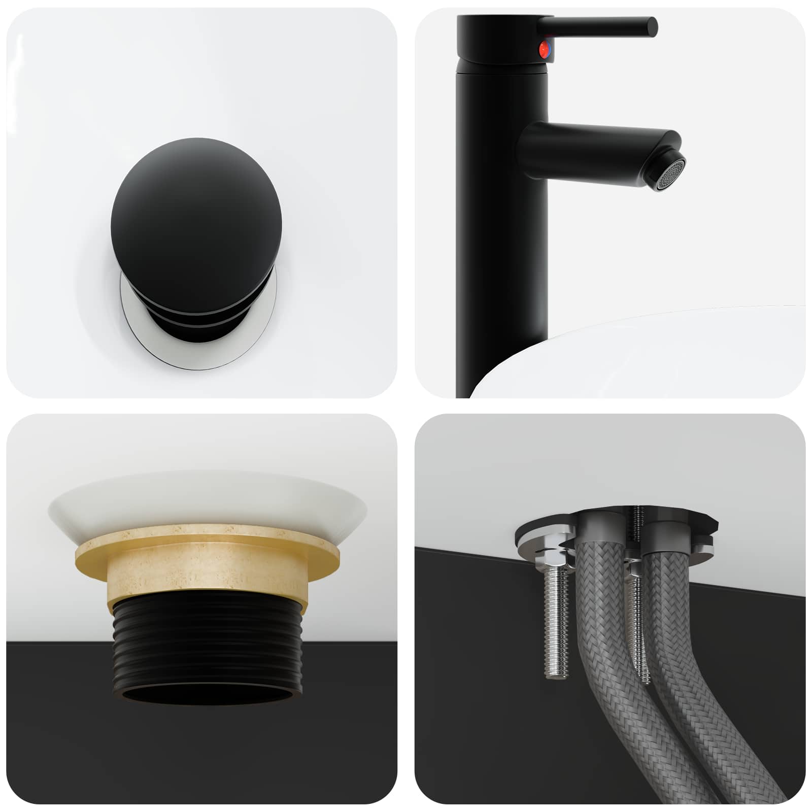 Ensemble de mobilier de salle de bain 2 pc Noir