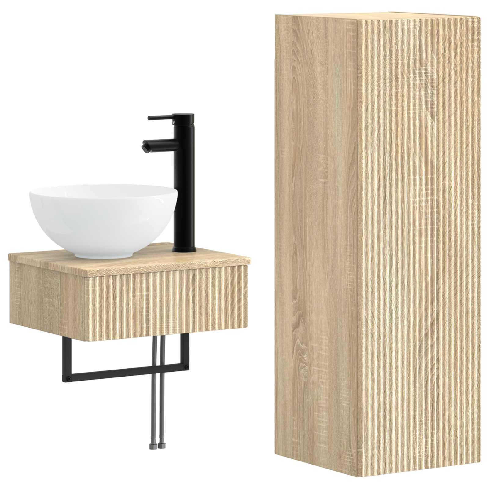 Ensemble de mobilier de salle de bain 2 pc Chêne Sonoma