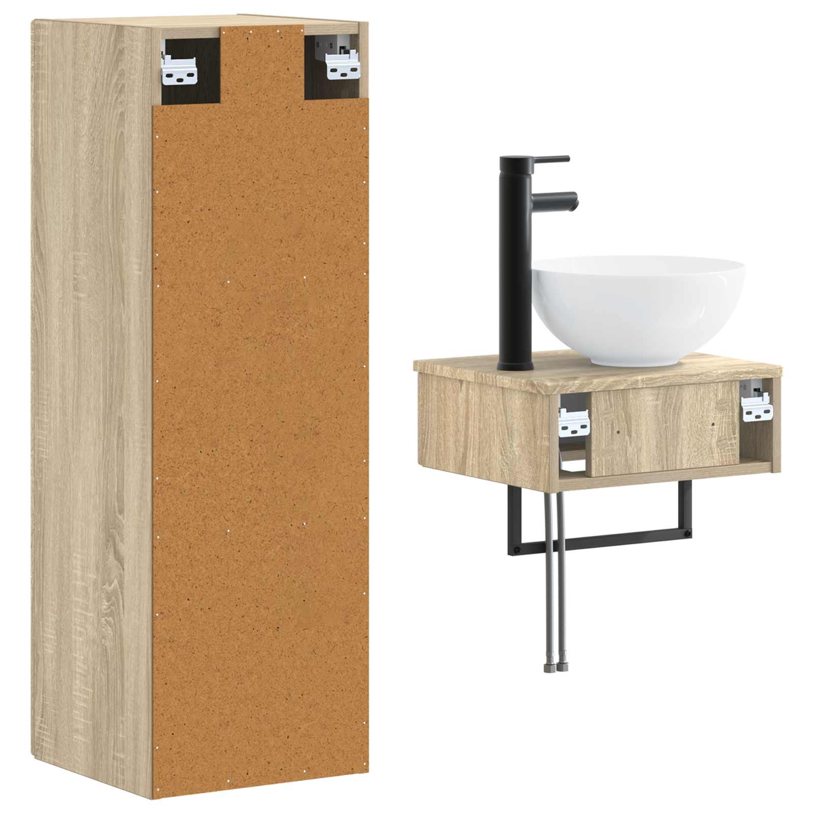 Ensemble de mobilier de salle de bain 2 pc Chêne Sonoma