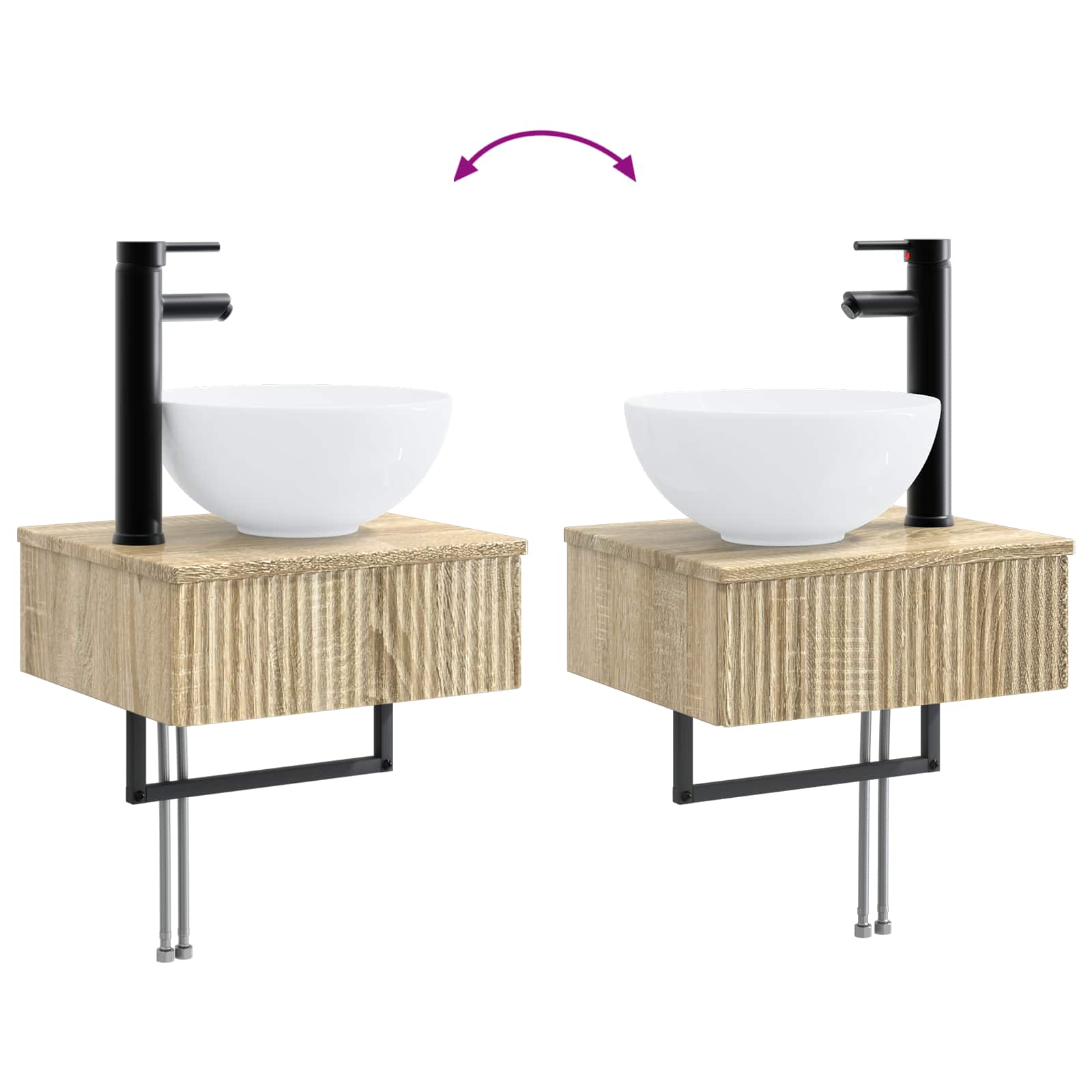 Ensemble de mobilier de salle de bain 2 pc Chêne Sonoma