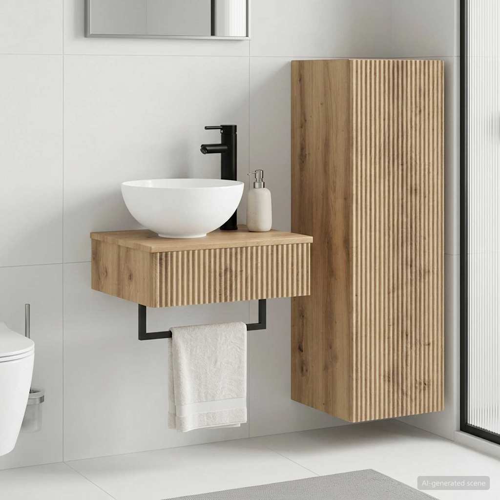 Ensemble de mobilier de salle de bain 2 pc Chêne artisanal