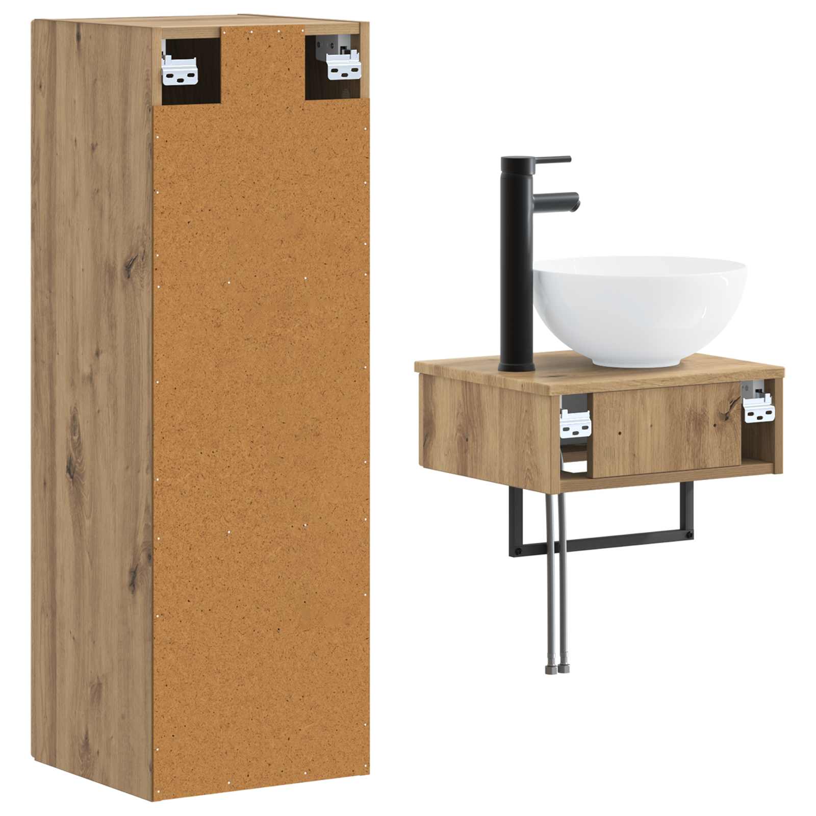 Ensemble de mobilier de salle de bain 2 pc Chêne artisanal