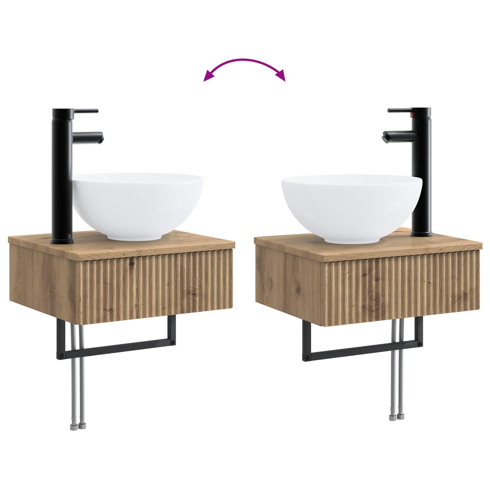 Ensemble de mobilier de salle de bain 2 pc Chêne artisanal