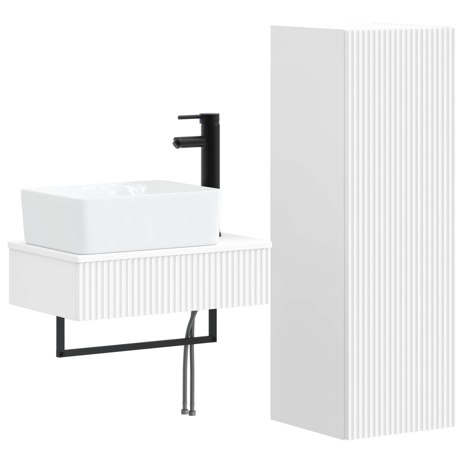 Ensemble de mobilier de salle de bain 2 pc Blanc