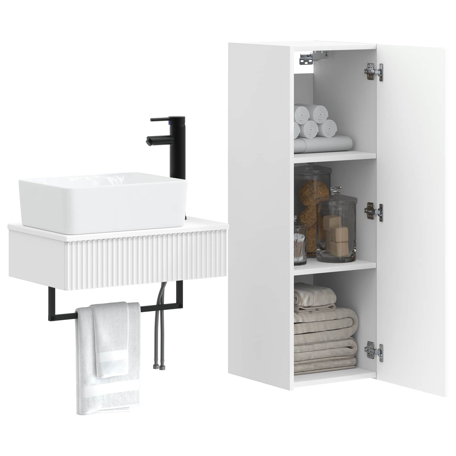Ensemble de mobilier de salle de bain 2 pc Blanc