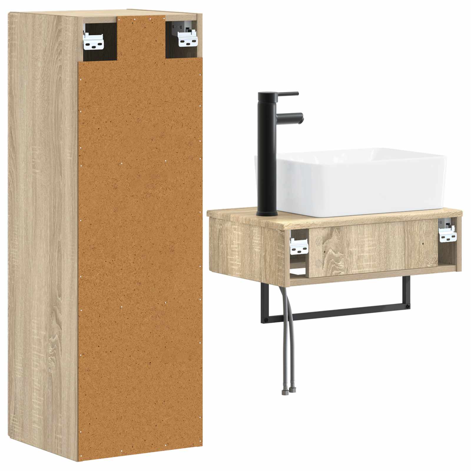 Ensemble de mobilier de salle de bain 2 pc Chêne Sonoma