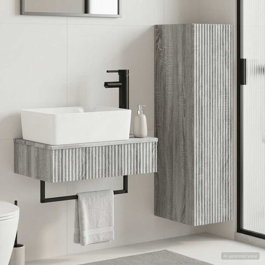 Ensemble de mobilier de salle de bain 2 pc Sonoma gris