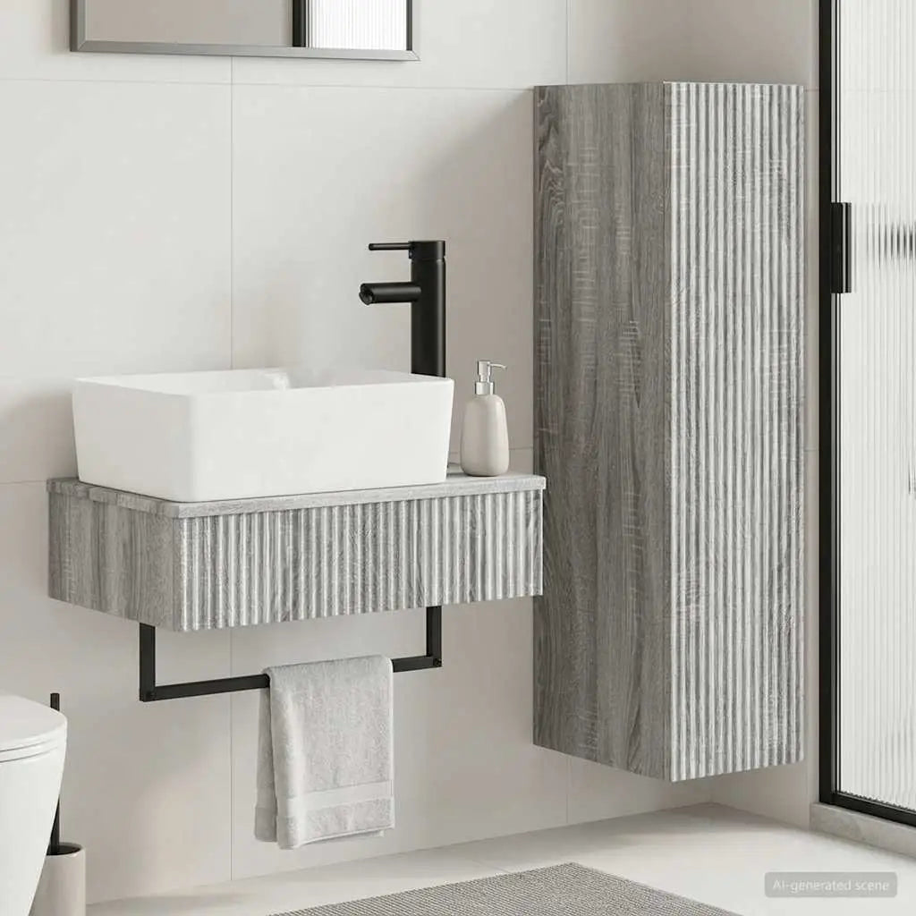 Ensemble de mobilier de salle de bain 2 pc Sonoma gris - XIOS